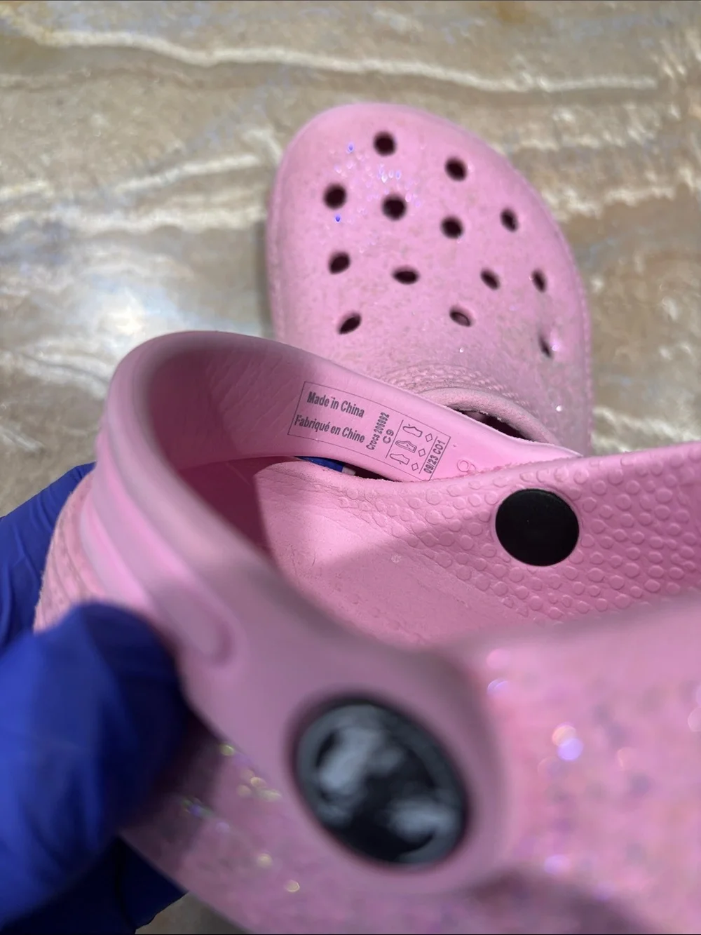 CROCS Kids Pink Clog Sandals with Daisy Charm Lightweight Size Kid C9